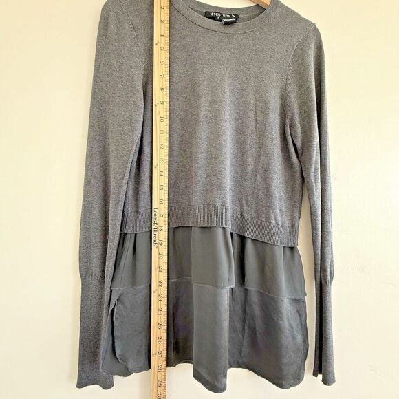 Women Etcetera Silk Blend Multi Media Sweater size S lightweight grey - Picture 4 of 10